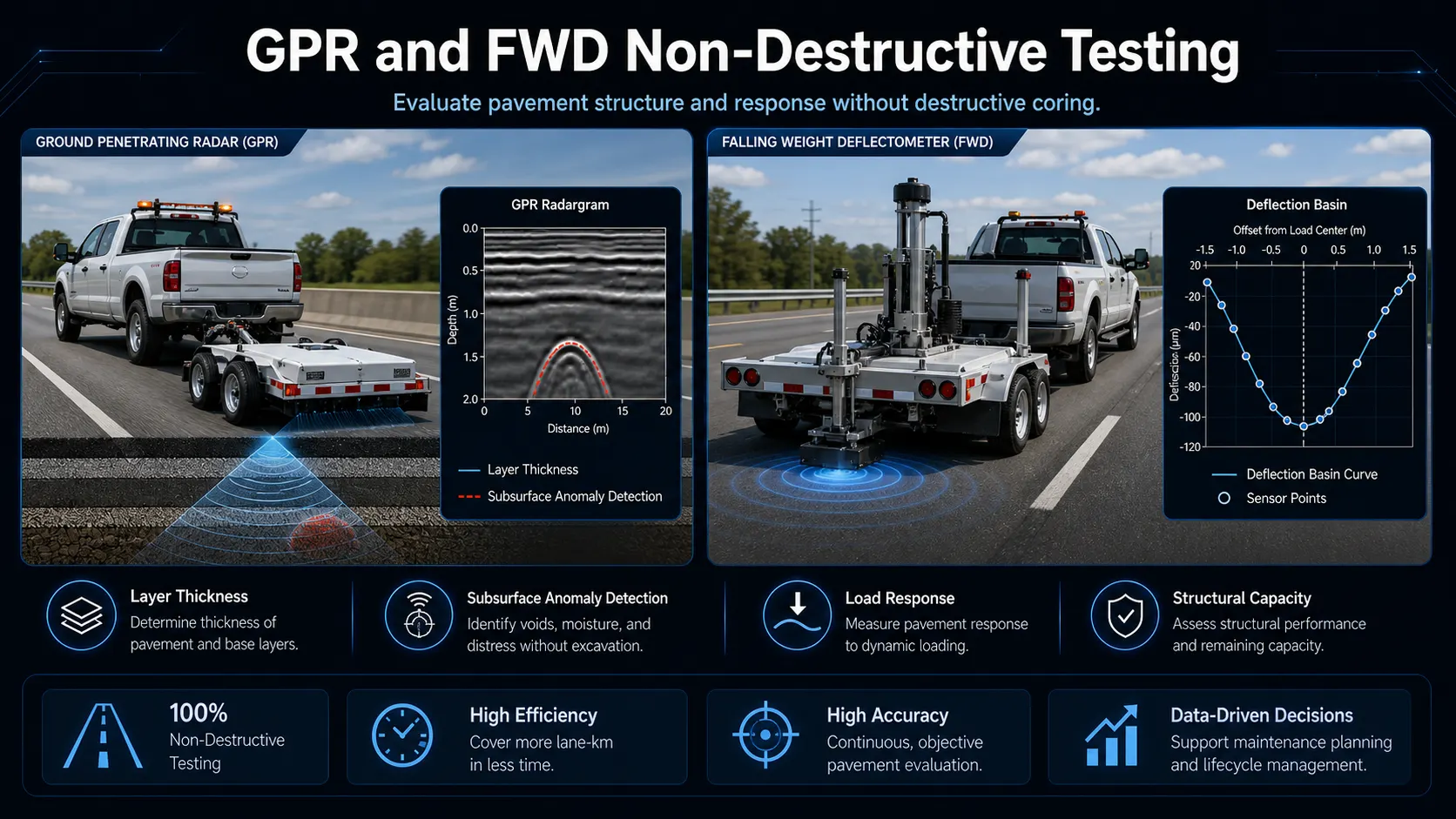 FWD and GPR testing data sample