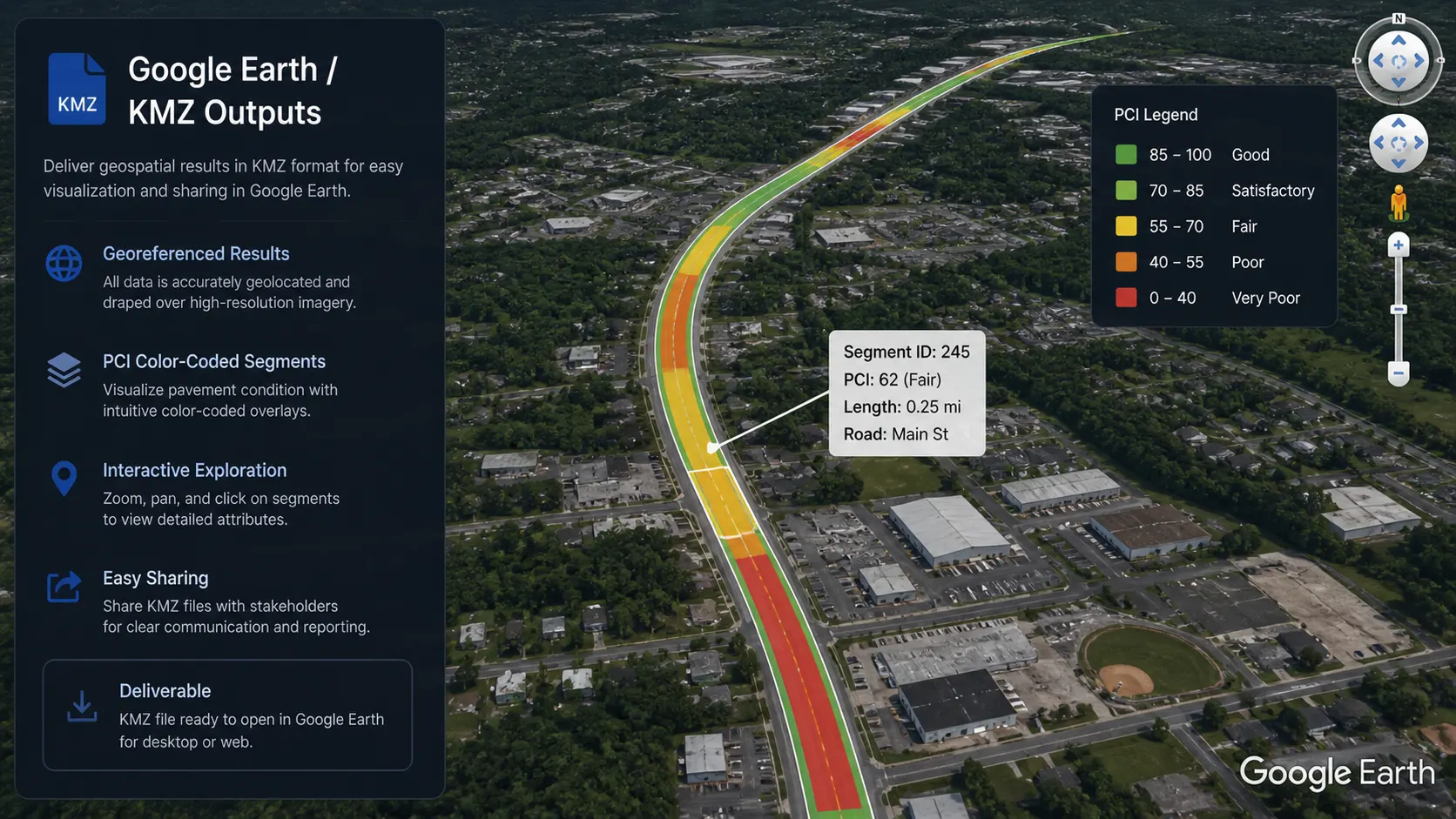 Google Earth KMZ output sample